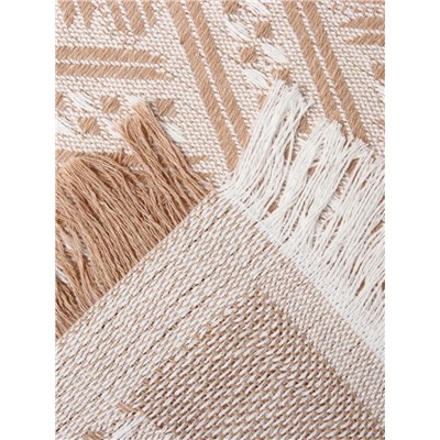 Плед с бахромой «Этель» Home, 130×180 см, светло-бежевый