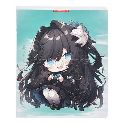 Тетрадь 48л. клетка "Девочки с бабочками"