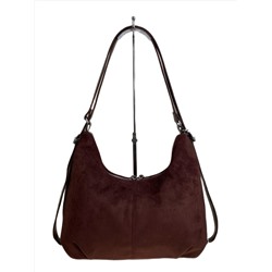 Женская сумка из искусственной замши, цвет шоколад