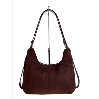 Женская сумка из искусственной замши, цвет шоколад