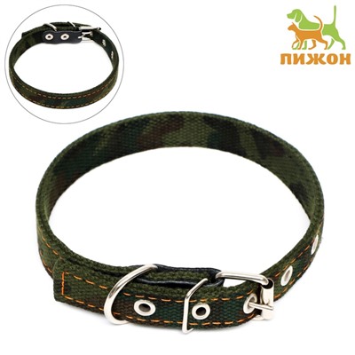 Ошейник брезентовый двухслойный «Камуфляж», 50×2 см, ОШ 25-35 см