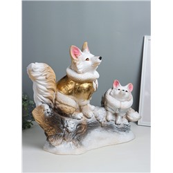 Копилка для денег «Лисичка на бревне», гипс, 45×49×23 см