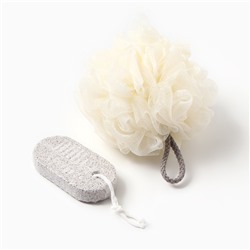 Подарочный набор «Этель. Зимняя спячка», 5 предметов, полотенце 30×60 см, полотенце, мочалка, щётка - массажёр