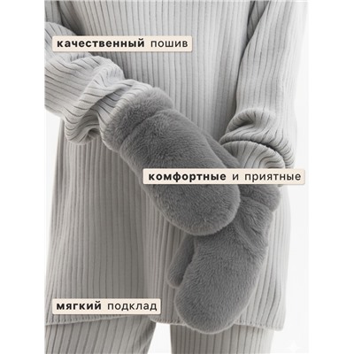 Варежки женские MINAKU, серые, размер 26×12 см