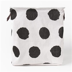 Корзина текстильная «Доляна», 32×32×32 см, белый/чёрный