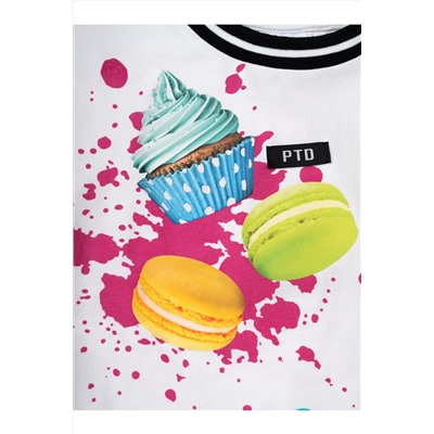 Комплект трикотажный для девочек: фуфайка (футболка), шорты PLAYTODAY, 1240326