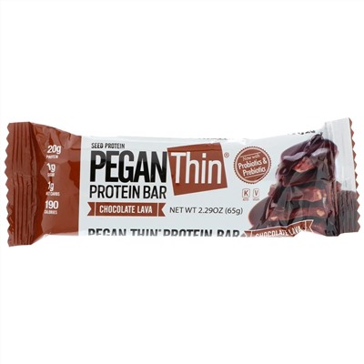 Julian Bakery, Тонкий протеиновый батончик Pegan, шоколадная лава, 12 батончиков, весом 65 г (2,29 унции) каждый