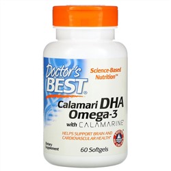 Doctor's Best, ДГК омега-3 из кальмаров с каламарином, 60 капсул