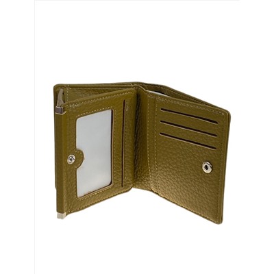 Женский кошелёк  из натуральной кожи, цвет зеленый