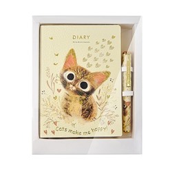 Подарочный набор Ежедневник недатированный А6+ "Love me.Милый котик" + ручка 3-742-482/09 Bruno Visconti
