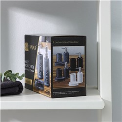 Набор аксессуаров для ванной комнаты SAVANNA «Бэкки», 3 предмета (мыльница, дозатор для мыла 400 мл, стакан), керамика, цвет белый