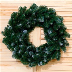 Венок новогодний d=60 см «Премиум», с белыми кончиками