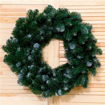 Венок новогодний d=60 см «Премиум», с белыми кончиками