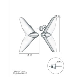 Серьги-пусеты из серебра родированные 220-10-275р