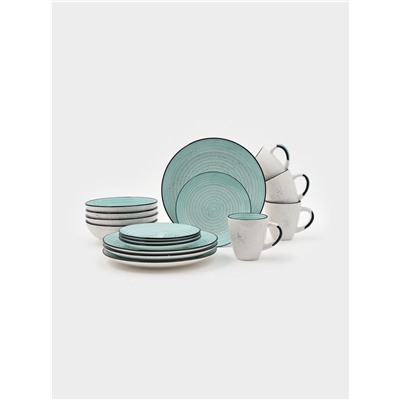 Набор тарелок Доляна Nature, 4 шт., d=27 см, керамика, голубые