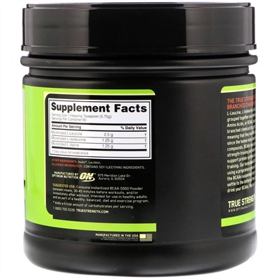 Optimum Nutrition, BCAA 5000, растворимый порошок, без добавок, 345 г (12,16 унции)