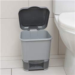 Контейнер для мусора с педалью, 8 л, 24×25.5×29.5 см, пластик, серый