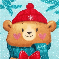 Набор новогодних кухонных полотенец «Новогодняя Сказка праздник в городе» 35×60 см-2 штуки, 100% хлопок