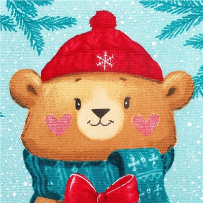 Набор новогодних кухонных полотенец «Новогодняя Сказка праздник в городе» 35×60 см-2 штуки, 100% хлопок