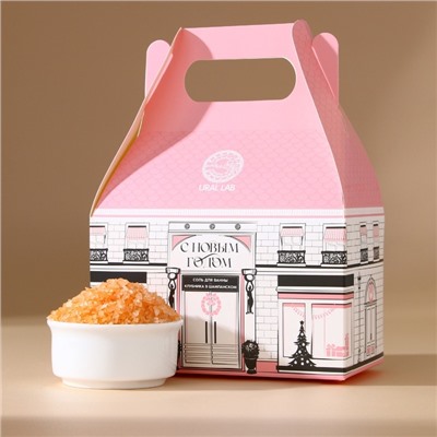 Соль для ванны URAL LAB «С Новым Годом», 500 г, аромат клубники в шампанском, Новый Год