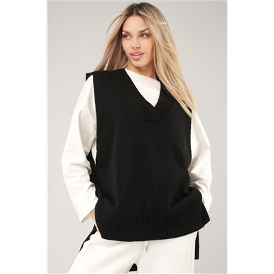 Женский вязаный жилет оверсайз Happyfox