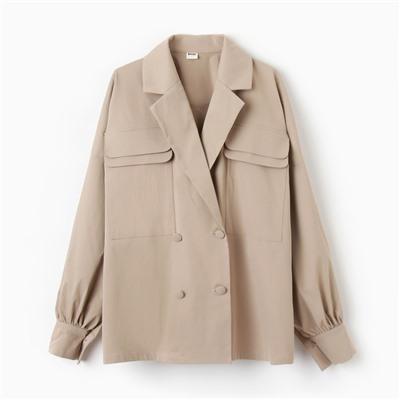 Пиджак женский MINAKU: Safari, бежевый, размер 48