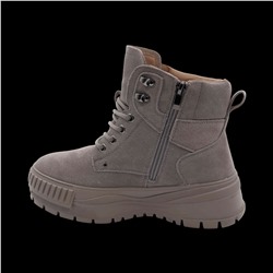 Ботинки из натуральной кожи на меху 88301-2 серые