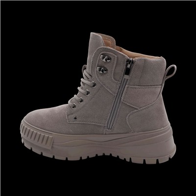 Ботинки из натуральной кожи на меху 88301-2 серые