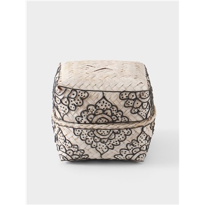 Корзинка плетёная «Бонтанг», 12×12×10 см, бамбук, светлая