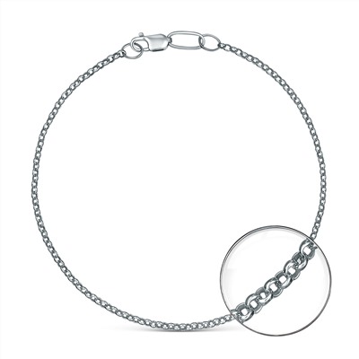 Браслет из серебра родированный - Ролло, 17 см 81060340017ролло