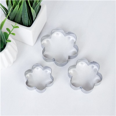 Форма для печенья 3 штуки Цветок / BN-181 /уп 360/ АКЦИЯ