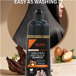 Шампунь - пузырьковая краска для волос без растительных компонентов, натуральное черное покрытие 420 мл