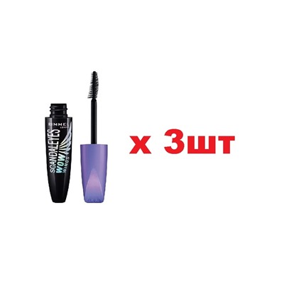 Rimmel Тушь для ресниц 12мл Scandaleyes Wow Wings Mascara 003 extreme black 3шт