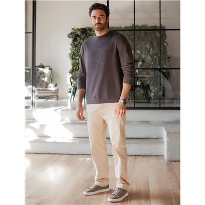 Свитшот из фактурного хлопка с авторским принтом