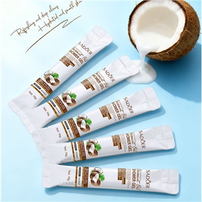 Увлажняющий гель для душа с экстрактом кокоса Sadoer, 1 стик 10 мл.
