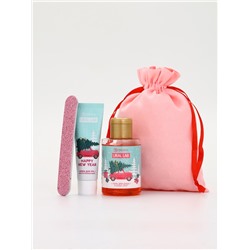 Подарочный набор косметики в мешке: крем для рук, пилочка, гель для душа, аромат ягодный сорбет, URAL LAB