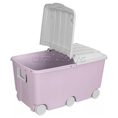 Ящик для игрушек на колесах 66,5л, 685х395х385мм (Розовый)