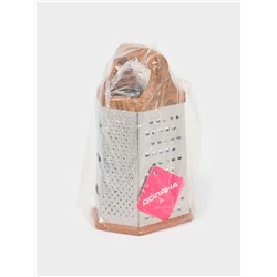 Тёрка шестигранная Доляна «Деревушка», 14.5×11×23 см, цвет коричневый