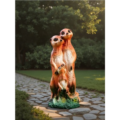 Садовая фигура из гипса «Семья сурикатов», 35×11×9 см