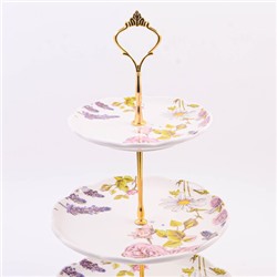 60265 Конфетница 3х-ярусная Розовый сад доломит LR (х16)