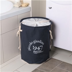 Корзина для белья Доляна «Пикколо», 30×30×40 см, с затяжкой, синяя