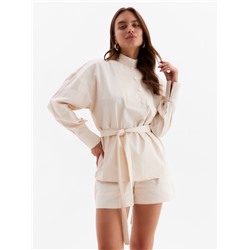 Костюм женский (блузка, шорты) MINAKU: Enjoy, молочный, размер 48