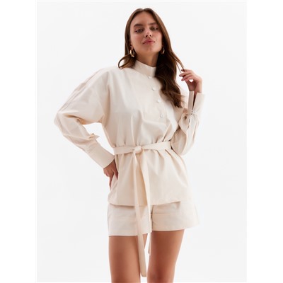 Костюм женский (блузка, шорты) MINAKU: Enjoy, молочный, размер 48