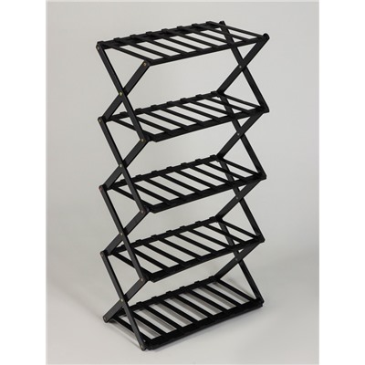 Подставка для цветов Greengo, 5 полок, 50×25×89 см, напольная, бамбук, чёрная
