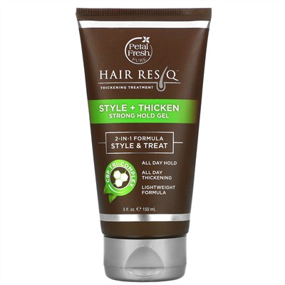 Petal Fresh, Hair ResQ, средство для повышения густоты волос, гель сильное фиксации «стиль+утолщение», 150 мл