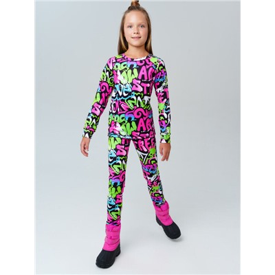 Термокомплект трикот. для девочек: фуфайка (футболка) с длин. рук, брюки