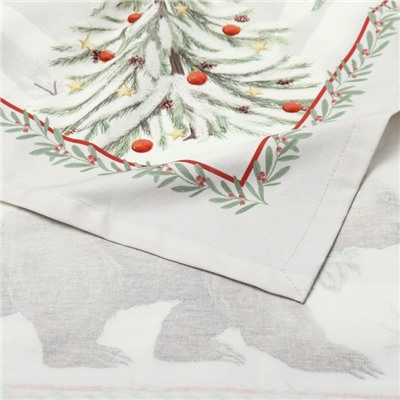 Скатерть «Этель. Новогоднее чудо», бежевая, 150×110 см ±3 см