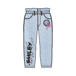 Брюки текстильные джинсовые для девочек