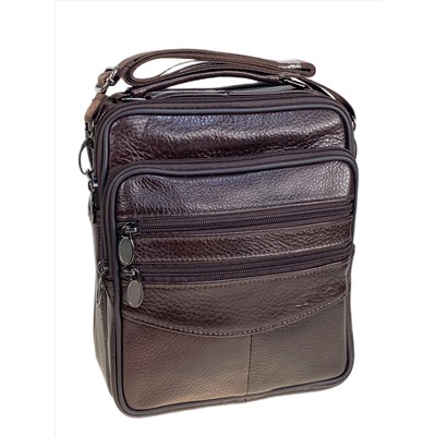 Сумка мужская  из натуральной кожи, цвет коричневый