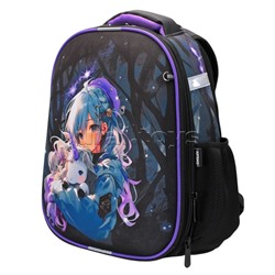 Рюкзак каркасный "Анимэ с единорогом" материал: полиэстер, 2 отделения на молнии, 1 боковой карман, внутренний органайзер для мелочей, цветной кеддер со светоотражающей нашивкой, эргономичная жесткая спинка, широкие регулируемые лямки, петля, размер S: 36
